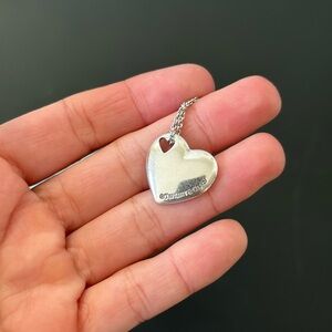 TIFFANY & CO. Vintage Silver (925) Heart Pendant Necklace